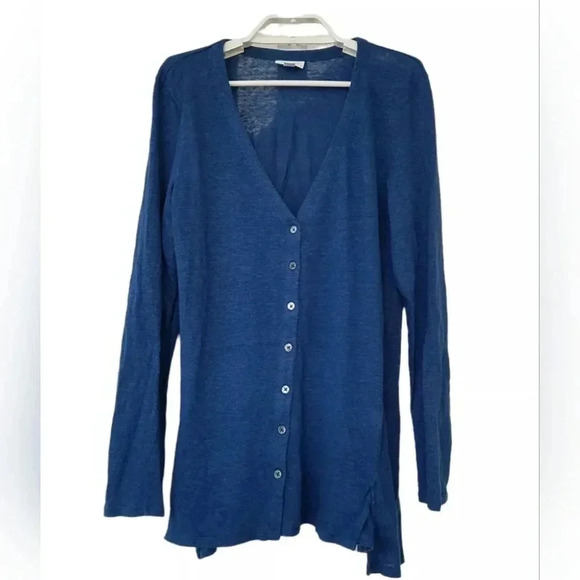 J. Jill Women Love Linen Button Front Cardigan Sweater Loose Lagenlook Size L - Picture 1 of 10